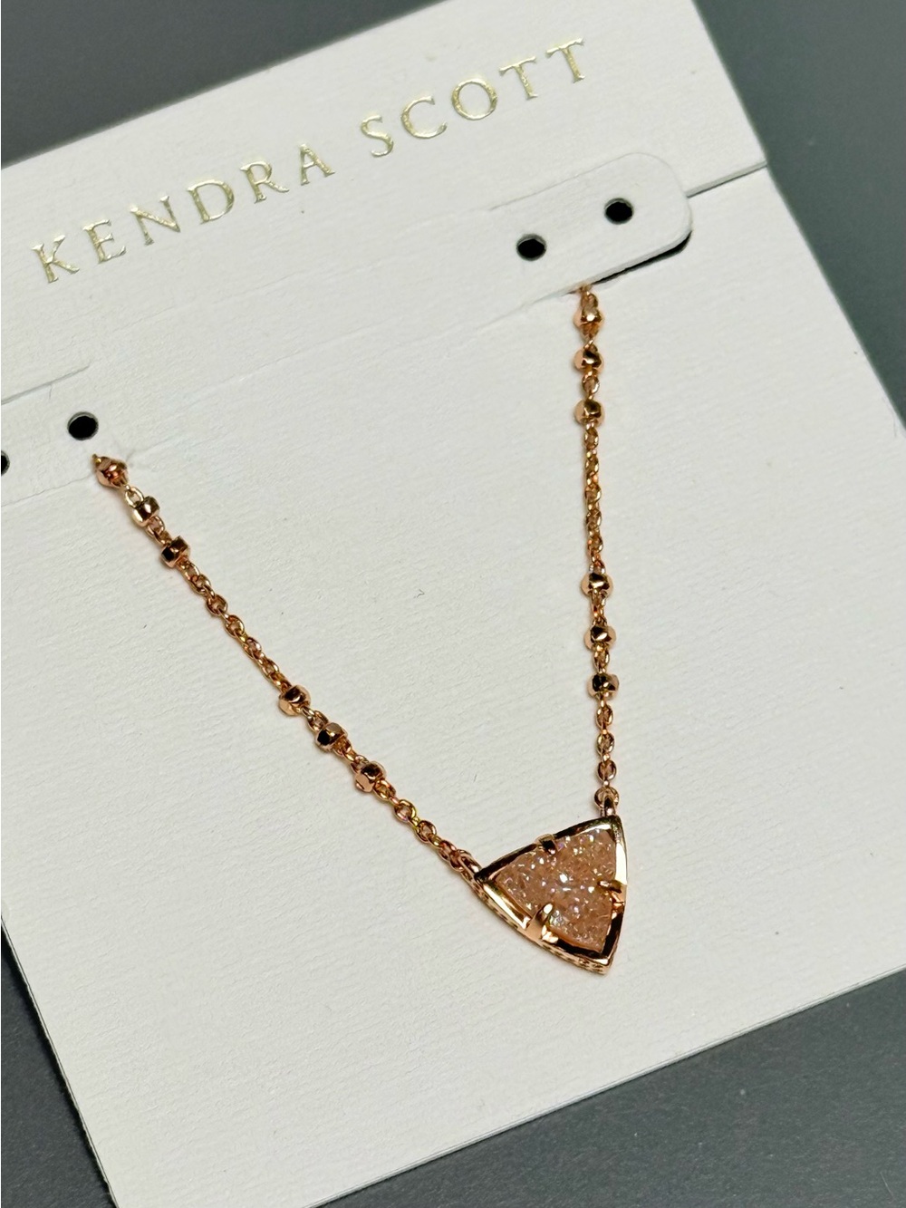 Kendra Scott *PROTOTYPE* Perry RG Necklace in Sand Drusy
